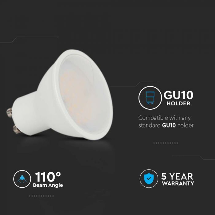 LED GU10 LAMP 4.5W WW 400lm 110° 50X56 PLASTIC SAMSUNG CHIP