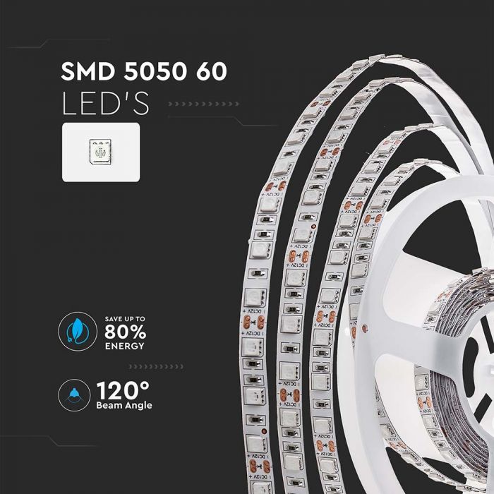 LED STRIP LIGHT 5050 SMD 60LEDs WW 10mm 12V 900lm/M 11W/M