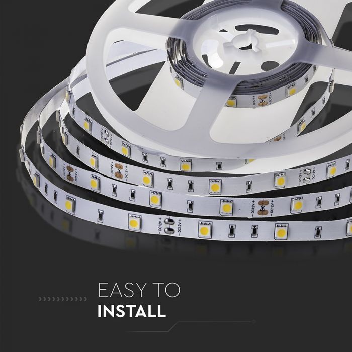 LED STRIP LIGHT 5050 SMD 30LEDs WW 500lm 10mm 12V 6W/M