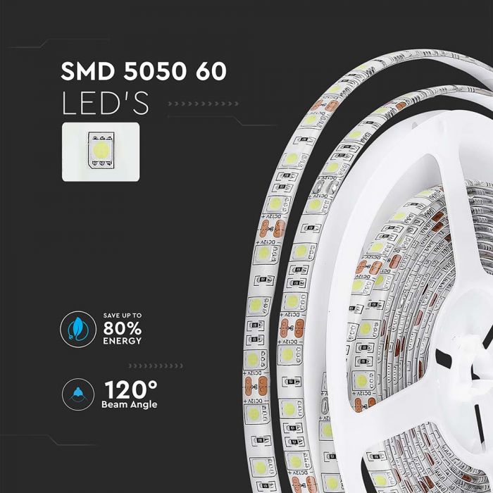 LED STRIP LIGHT 5050 SMD 60LEDs CW 10mm 12V 900lm/m 11W/M IP65