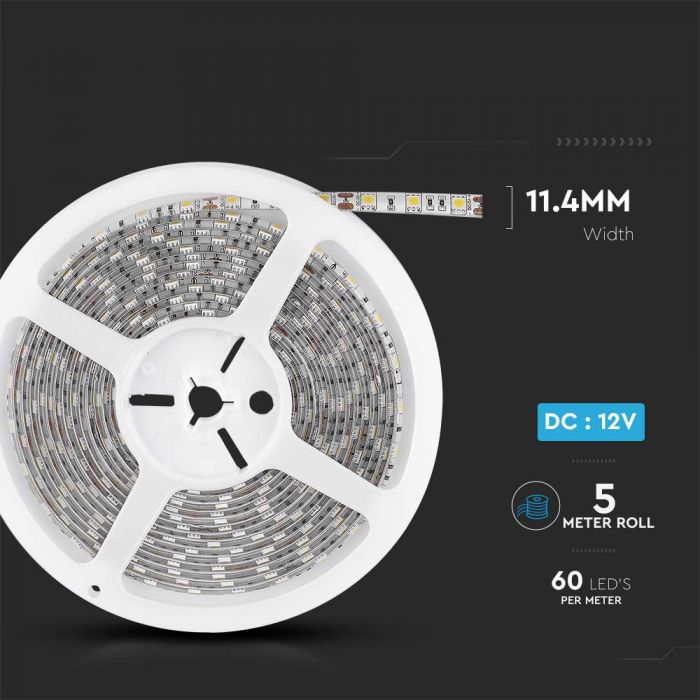 LED STRIP LIGHT 5050 SMD 60LEDs DL 10mm 12V 900lm/m 11W/M IP65