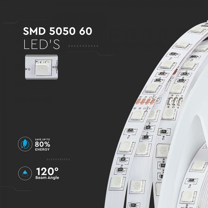 LED STRIP LIGHT 5050 SMD 60LEDs CW 830Lm 10W/M 24V