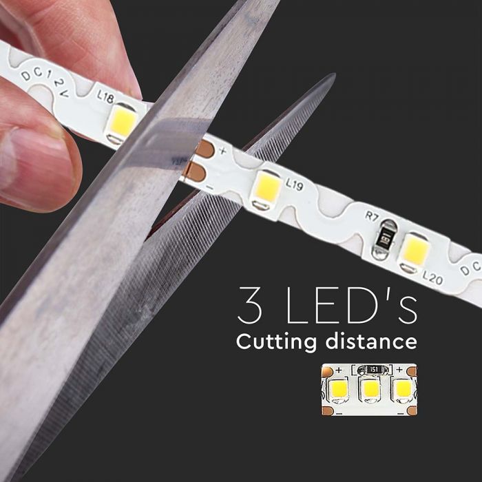 LED STRIP LIGHT 2835 SMD 60LEDs WW 12V 5W/420lm/M S-SHAPE