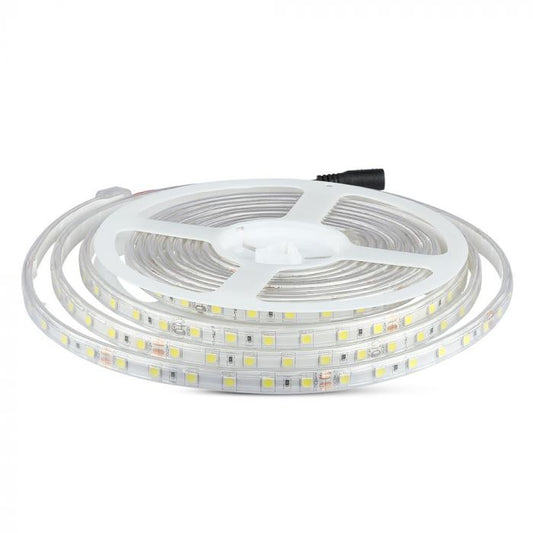 LED STRIP LIGHT 5050 SMD 60LEDs CW 830Lm 10W/M 24V 5M IP65