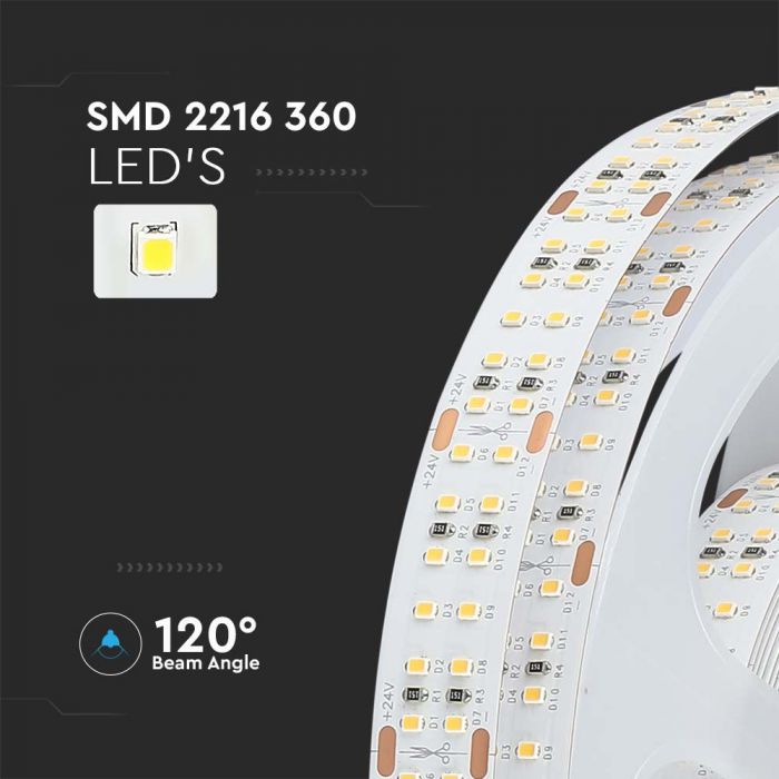 LED STRIP LIGHT 2216 SMD 238LEDs DL 2400Lm 30W/360led/M 5M 24V