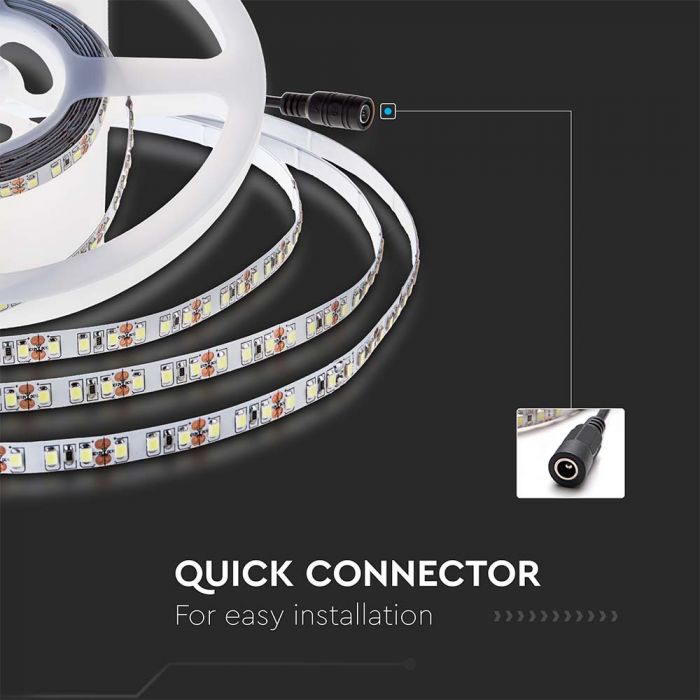 LED STRIP LIGHT 2835 SMD 126LEDs CW 1100Lm 8W/M 5M 24V