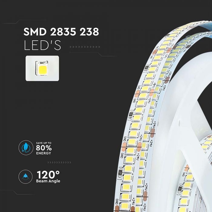 LED STRIP LIGHT 2835 SMD 238LEDs DL 2430Lm 18W/M 5M 24V