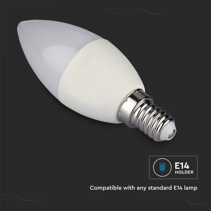 LED E14 SMART LAMP 4.5W RGB WW CW 450lm 180° AMAZON ALEXA & GOOGLE HOME COMPATIBLE 180° 36.5X110 CANDLE