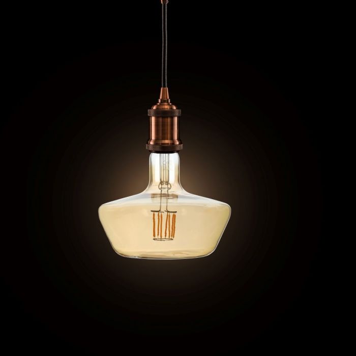 LED E27 FILAMENT AMBER LAMP T180 8W WW 620lm 300° 180X190 GLASS