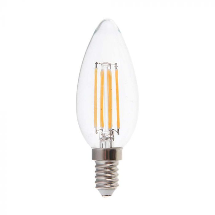 LED E14 FILAMENT LAMP 6W WW 800lm 300° CANDLE 35X98