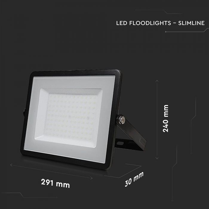 LED FLOOD SLIM 100W DL 100° 8200lm IP65 BLACK SAMSUNG CHIP