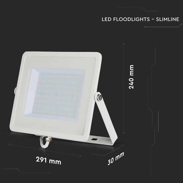 LED FLOOD SLIM 100W DL 100° 8200lm IP65 WHITE SAMSUNG CHIP