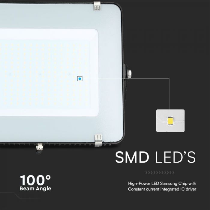 LED FLOOD SLIM 200W DL 100° 16500lm IP65 BLACK SAMSUNG CHIP