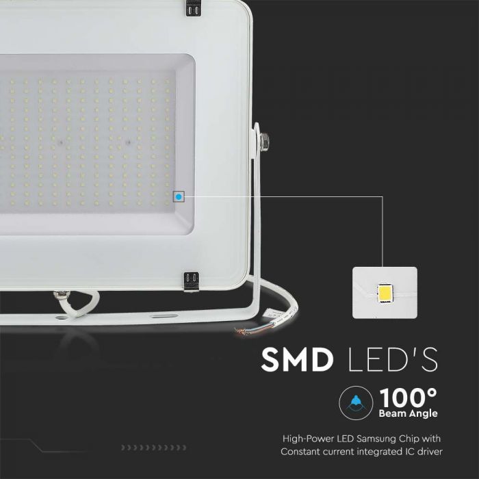 LED FLOOD SLIM 200W DL 100° 16500lm IP65 WHITE SAMSUNG CHIP