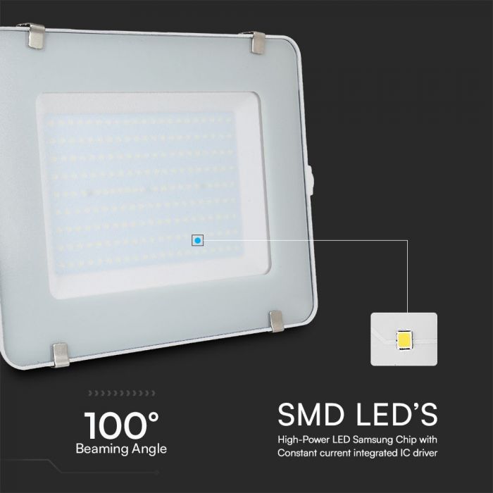 LED FLOOD SLIM 200W CW 100° 16500lm IP65 WHITE SAMSUNG CHIP