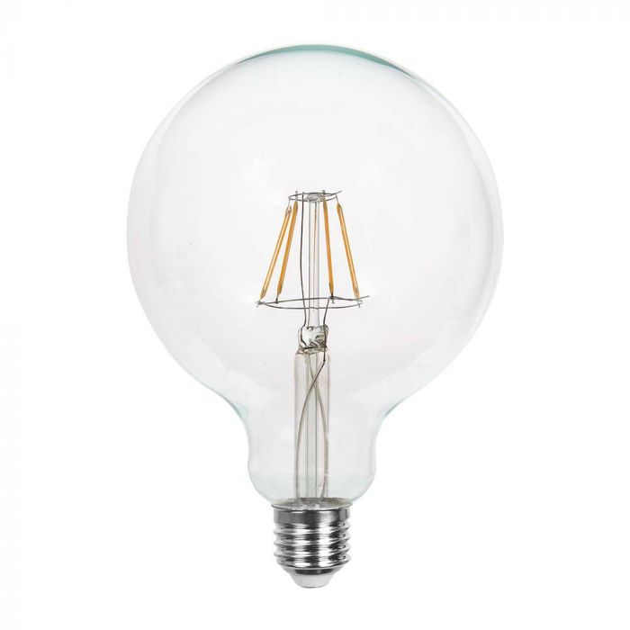 LED E27 FILAMENT LAMP G125 6W WW 600lm 300° 125X173