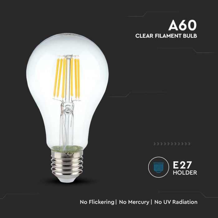 LED E27 FILAMENT LAMP A60 10W DL 1055lm 300° 60X105