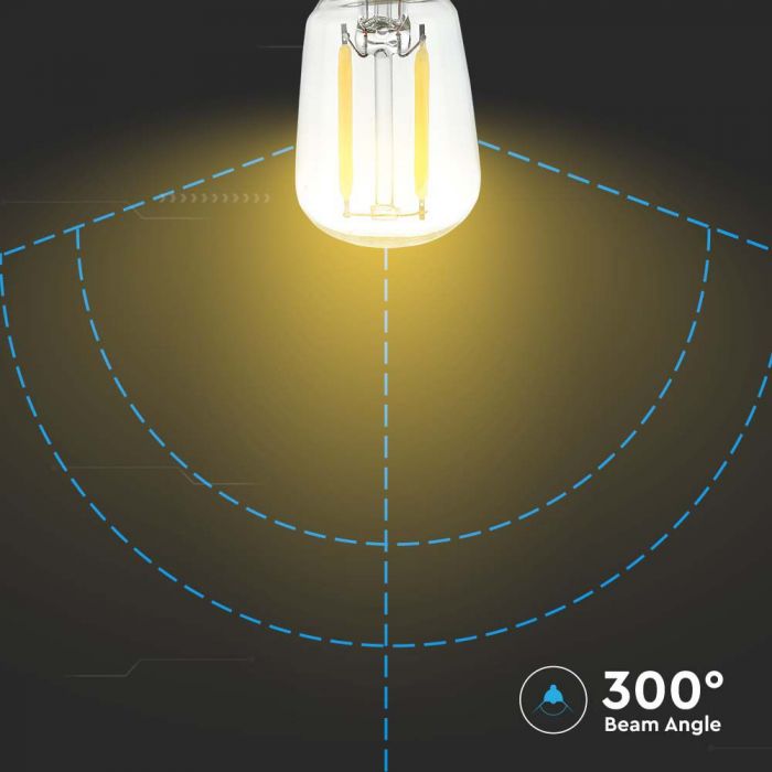 LED E14 FILAMENT LAMP 2W WW 200lm 300° 26x64 ST26