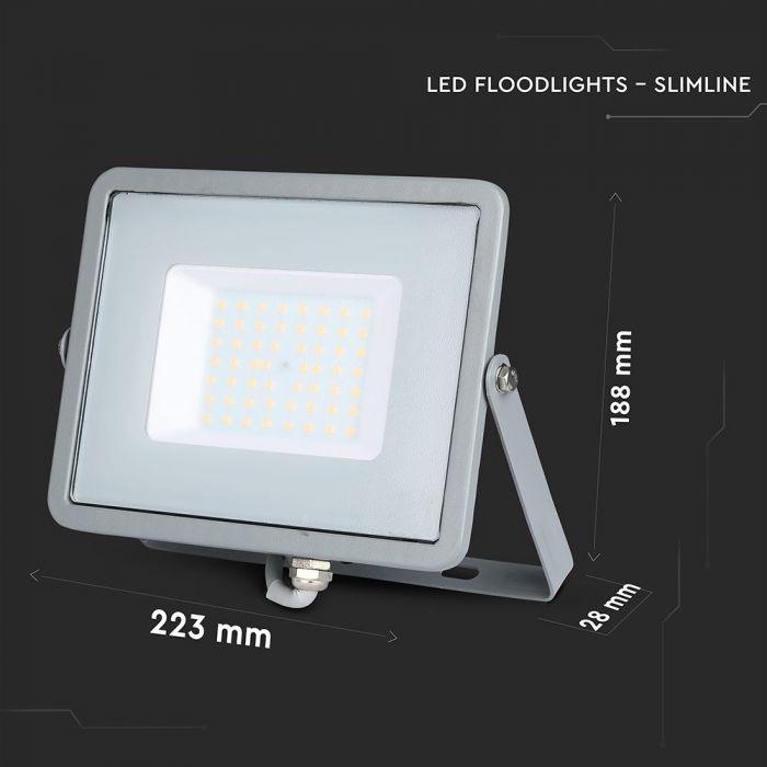 LED FLOOD SLIM 50W DL 100° 4000lm IP65 GREY SAMSUNG CHIP