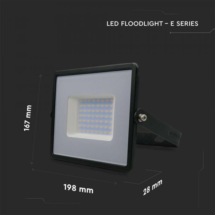 LED FLOOD SMD SLIM 50W DL 100° 4300lm IP65 BLACK