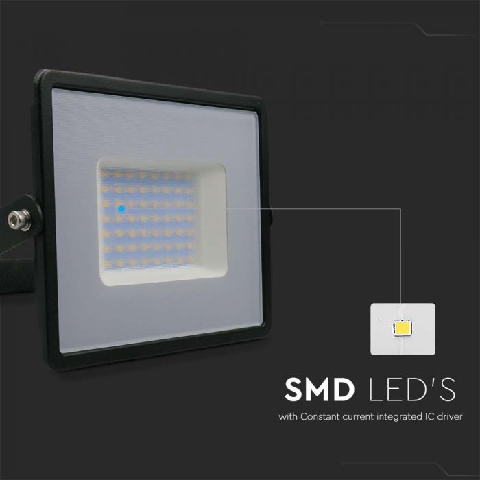 LED FLOOD SMD SLIM 50W DL 100° 4300lm IP65 BLACK