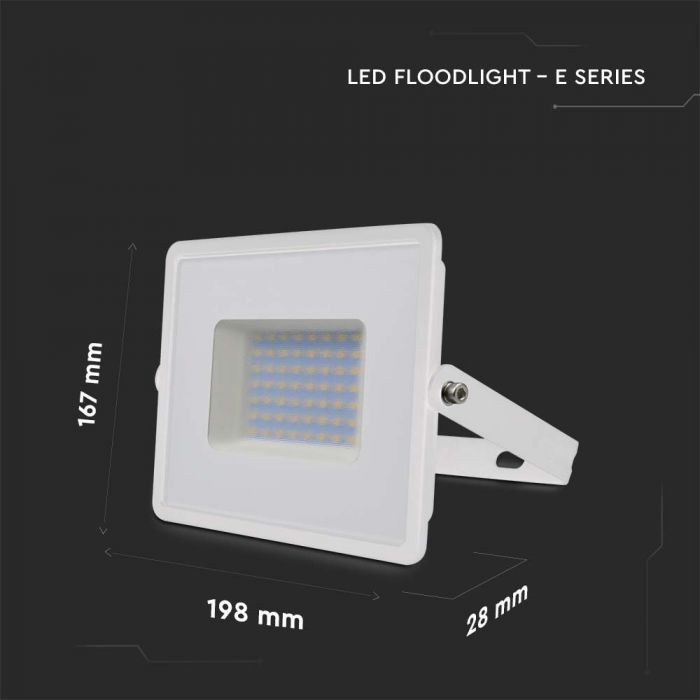 LED FLOOD SMD SLIM 50W CW 100° 4300lm IP65 WHITE