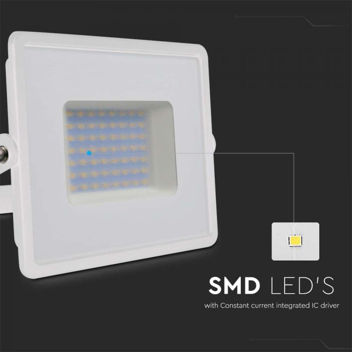 LED FLOOD SMD SLIM 50W DL 100° 4300lm IP65 WHITE