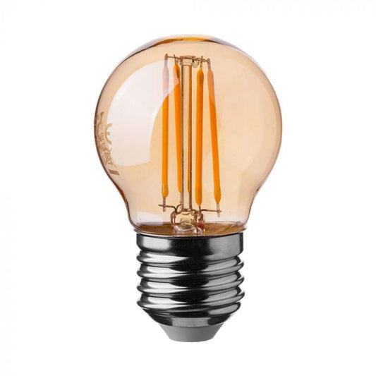 LED E27 FILAMENT AMBER COVER LAMP 4W 2200K 350lm 300° 45X78 GLOBE