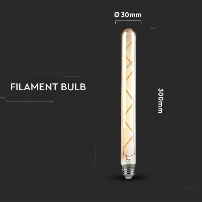 LED E27 FILAMENT LAMP AMBER T30 7W WW 700lm 360° 30X300