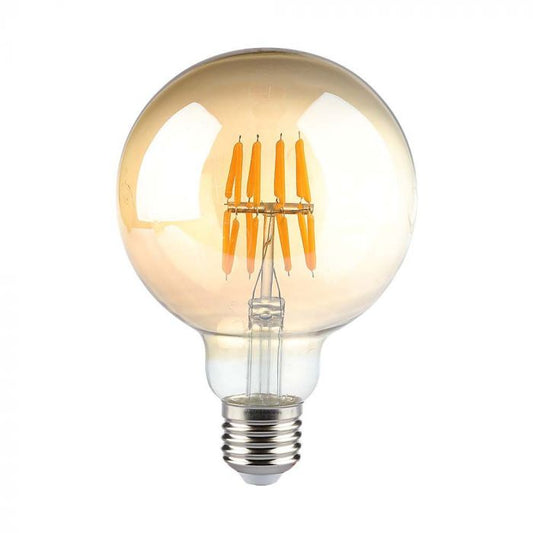 LED E27 FILAMENT LAMP AMBER COVER G95 8W WW 700lm 300° 95X138