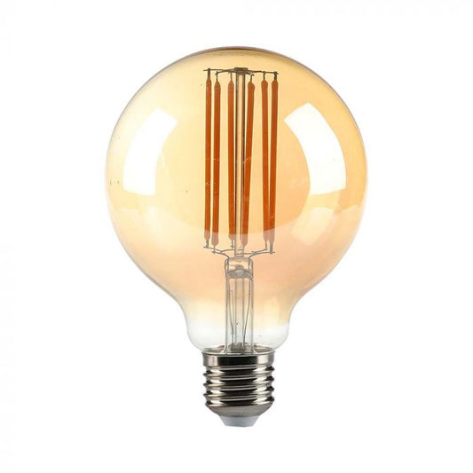 LED E27 FILAMENT LAMP AMBER COVER G95 7W WW 700lm 300° 95X138