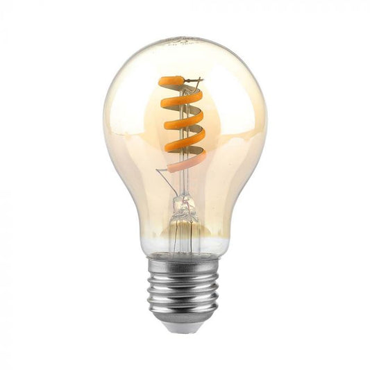 LED E27 FILAMENT LAMP AMBER COVER A60 4W WW 220lm 300° 60X105 SPIRAL