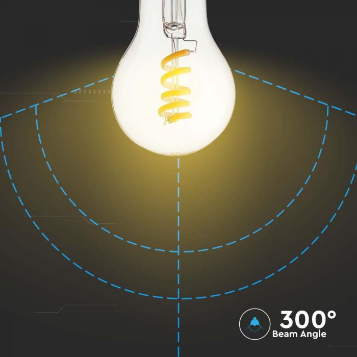 LED E27 FILAMENT LAMP A60 4W WW 300lm 300° 60X105 SPIRAL