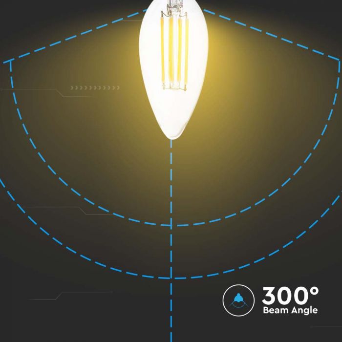 LED E14 FILAMENT LAMP 6W WW 600lm 300° 35X98