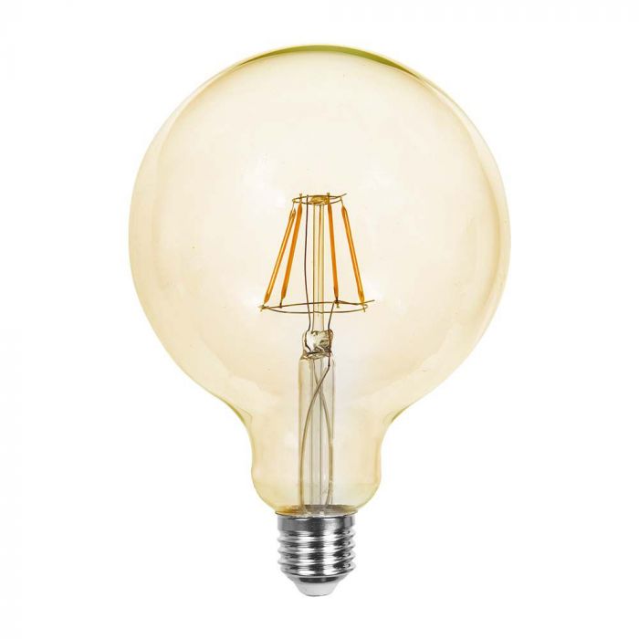 LED E27 FILAMENT LAMP AMBER G125 12W WW 1350lm 300° 125X173