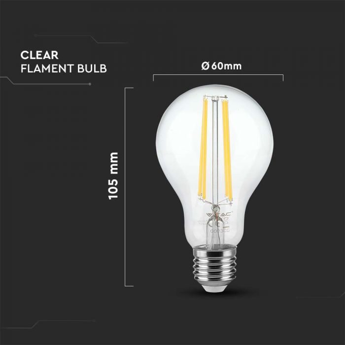 LED E27 FILAMENT LAMP A60 12W WW 1521lm 330° 60x105