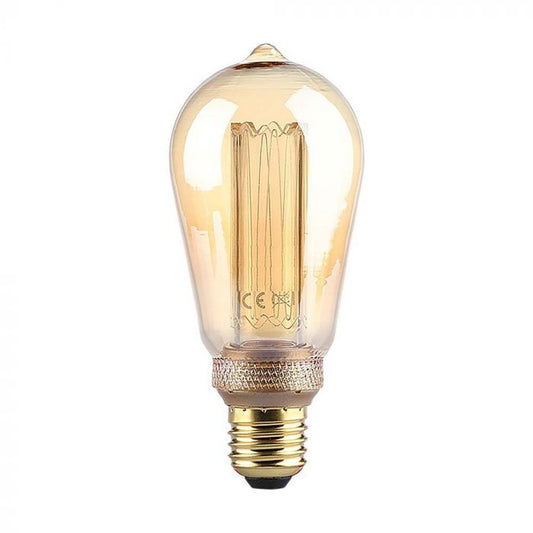 LED ART E27 FILAMENT AMBER LAMP 4W WW 200lm 300° 64X142 ST64 GLASS