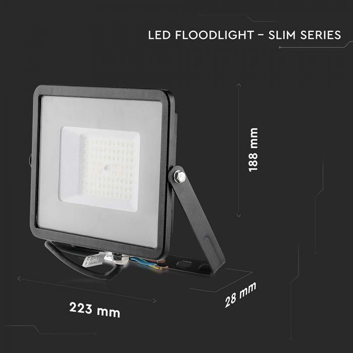 LED FLOOD SLIM 50W DL 100° 5750lm (115lm/W) IP65 BLACK SAMSUNG