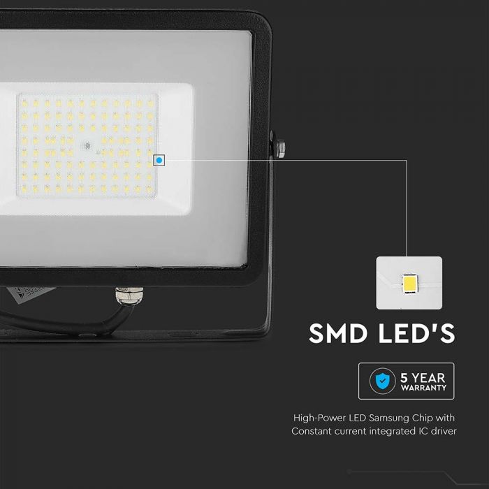 LED FLOOD SLIM 50W CW 100° 5750lm (115lm/W) IP65 BLACK SAMSUNG