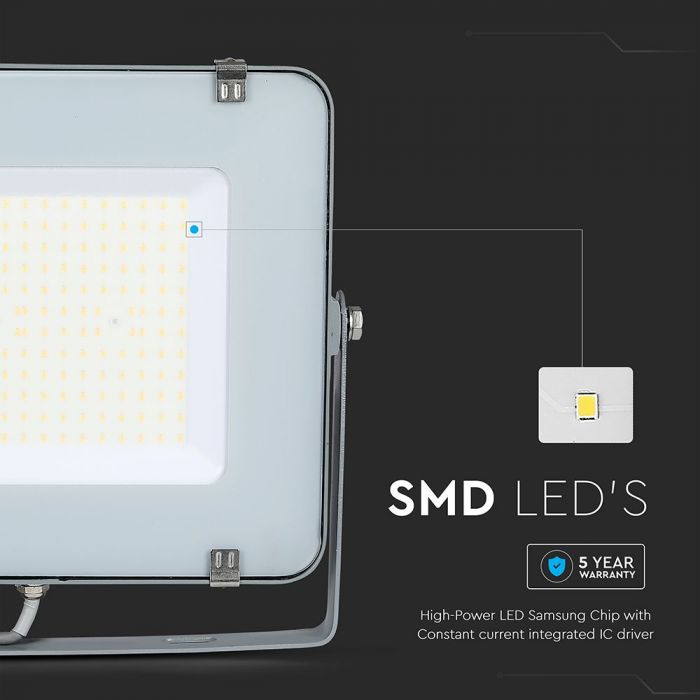 LED FLOOD SLIM 200W CW 100° 23000lm (115m/W) IP65 GREY SAMSUNG CHIP