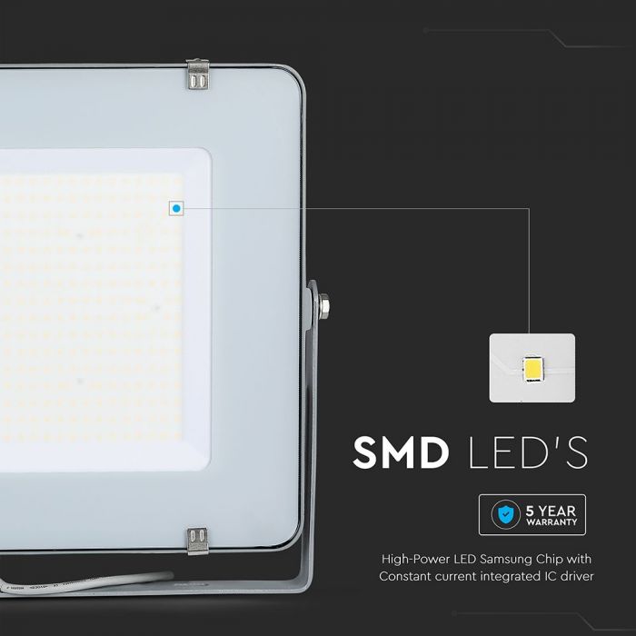 LED FLOOD SLIM 300W CW 100° 34500lm (115lm/W) IP65 GREY SAMSUNG CHIP