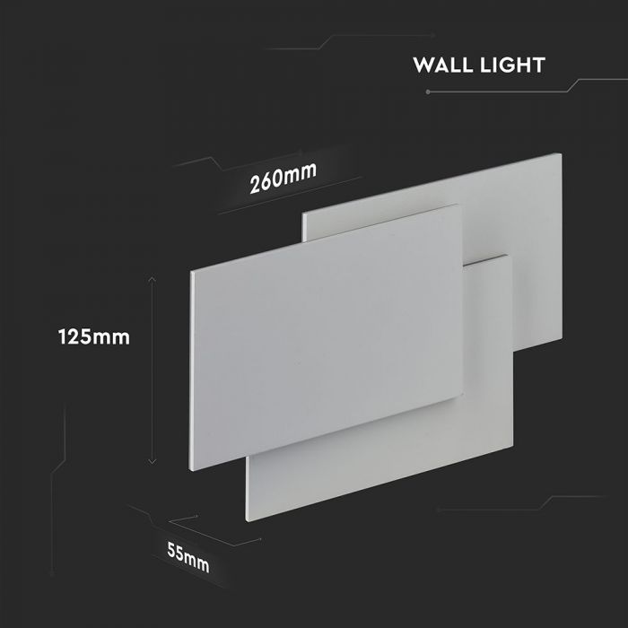 LED WALL LIGHT ALUMINIUM 11W WW 1368lm 360° 2160X125X55 WHITE