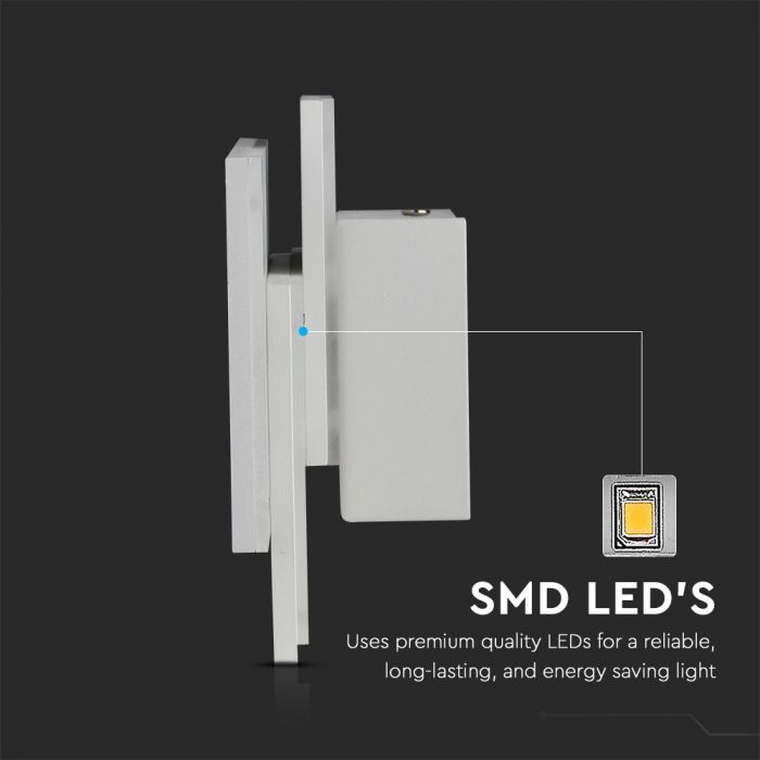 LED WALL LIGHT ALUMINIUM 11W WW 1368lm 360° 2160X125X55 WHITE