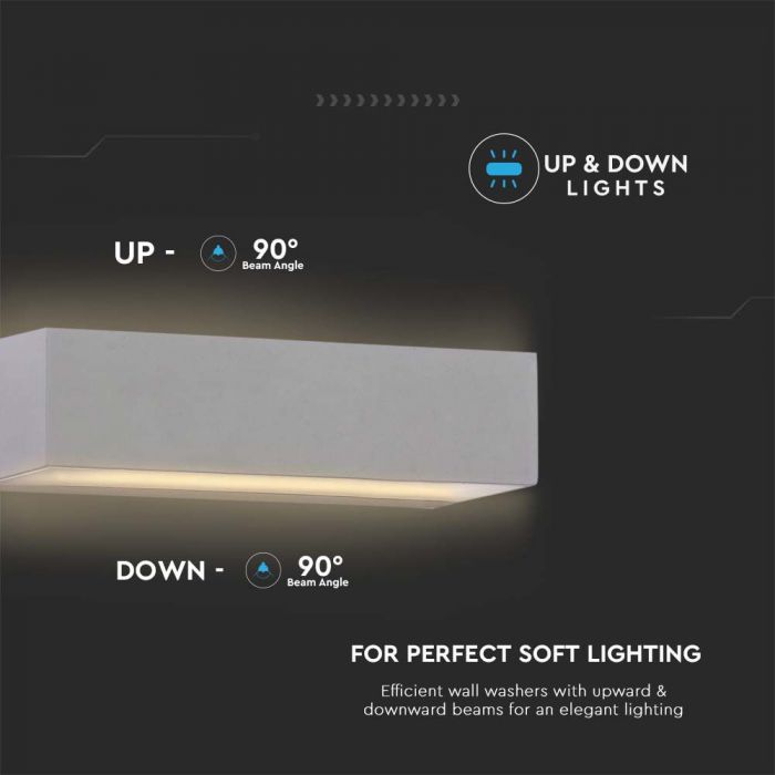 LED UP/DOWN WALL LIGHT GREY 9W DL 850lm 90° 173X81X46 IP65