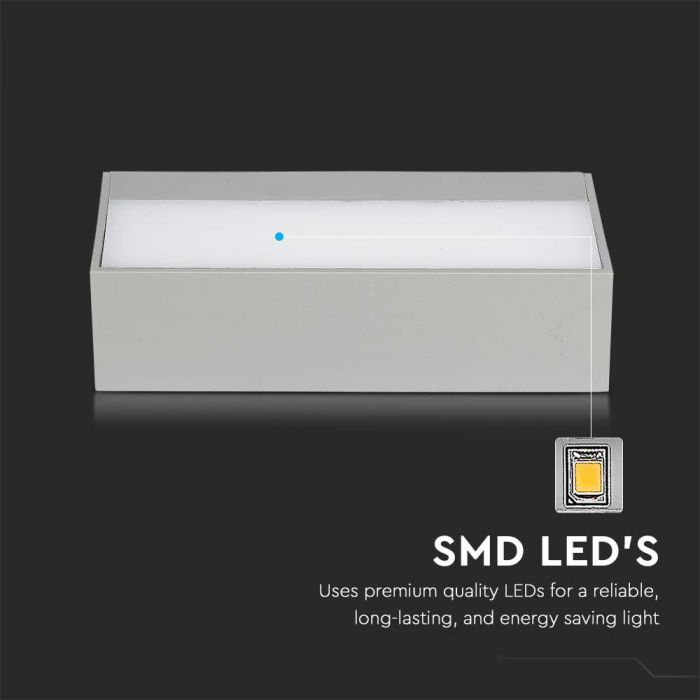 LED UP/DOWN WALL LIGHT GREY 12W DL 1150lm 90° 230X100X90 IP65