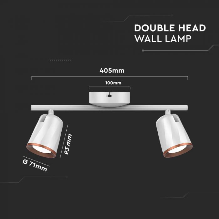 LED WALL LIGHT WHITE 10W WW 1080lm 100° 405X100X115 PLASTIC+METAL