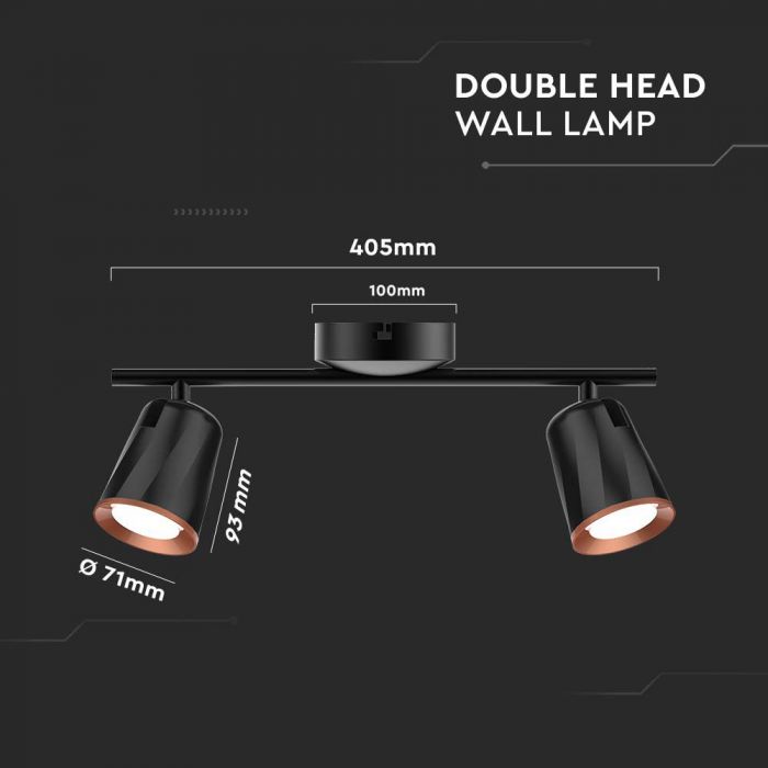 LED WALL LIGHT  12W WW 1080lm 100° 405X100X93 PLASTIC+METAL BLACK