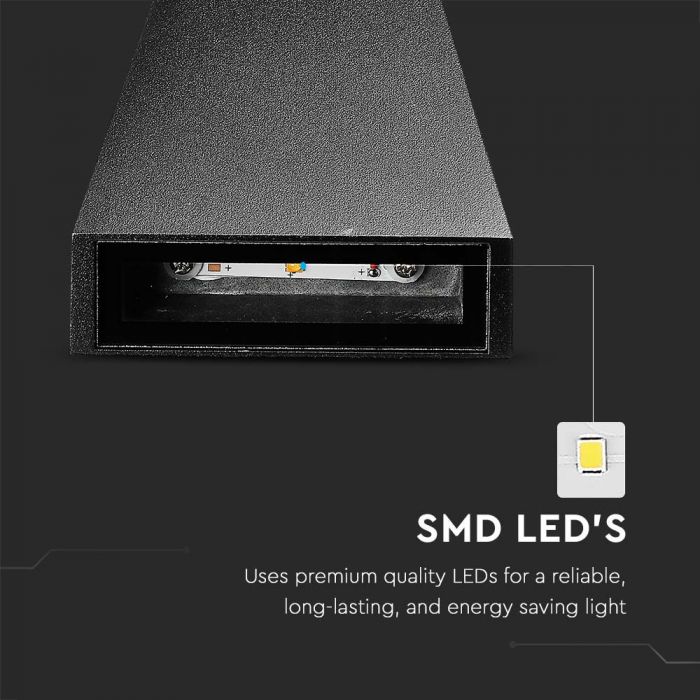 LED WALL LIGHT ALUMINIUM 4W DL 476lm 120° 90X90X200 BLACK IP65