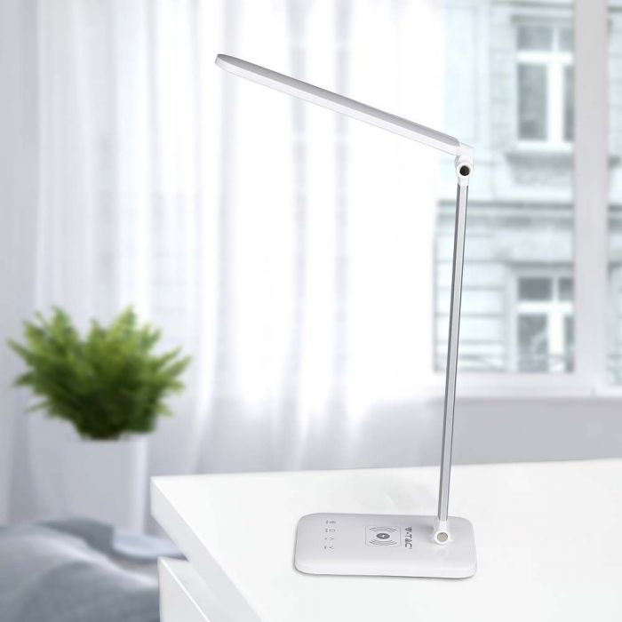 LED TABLE LAMP 7W 3in1 120° 400lm WHITE WITH WIRELESS CHARGER