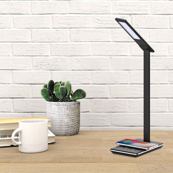 LED TABLE LAMP WITH WIRELESS CHARGER 12.5W 630lm 440x120x40 3in1  BLACK